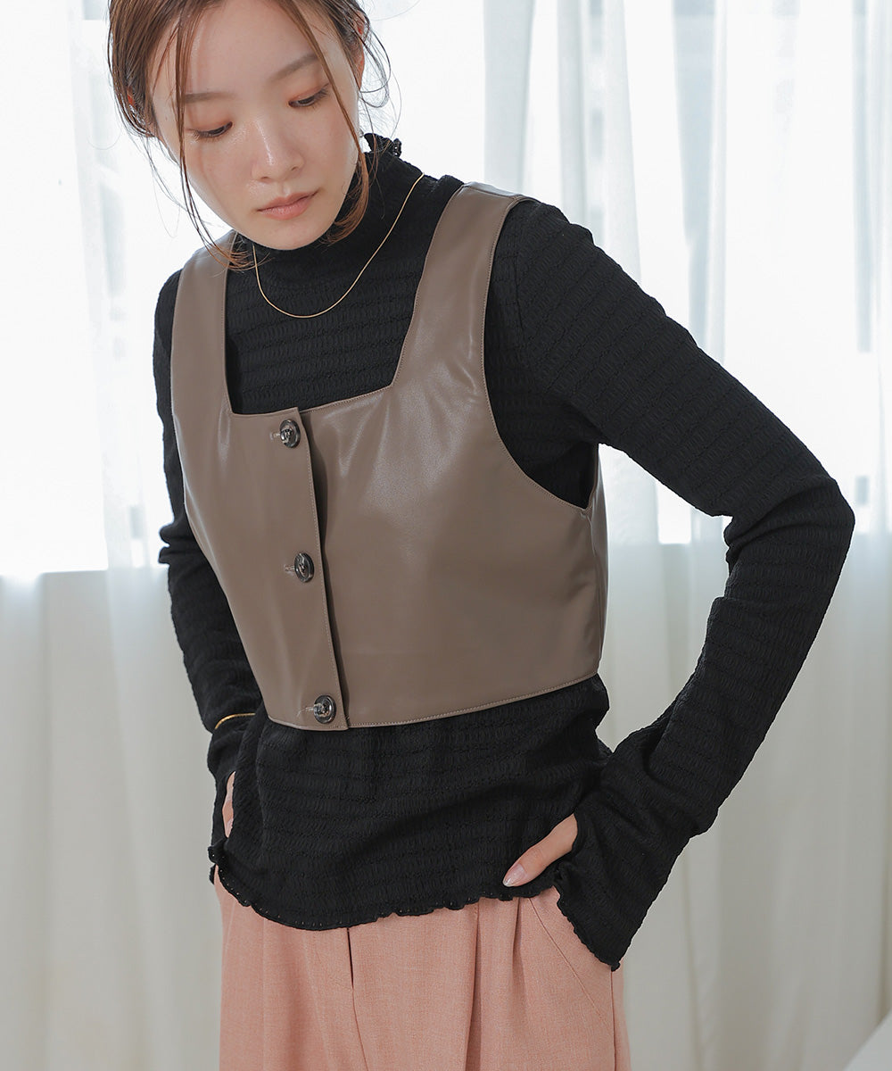 LEATHER-LIKE BUSTIER