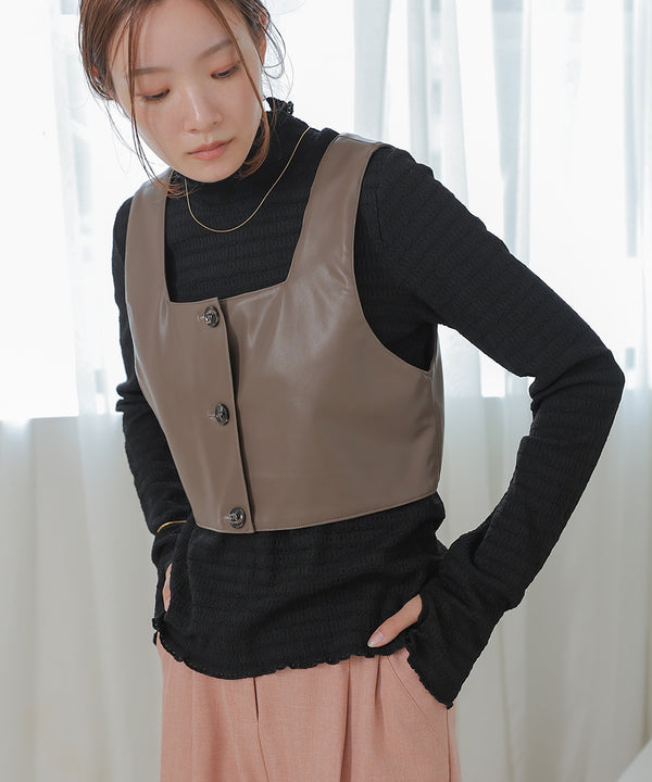 LEATHER-LIKE BUSTIER