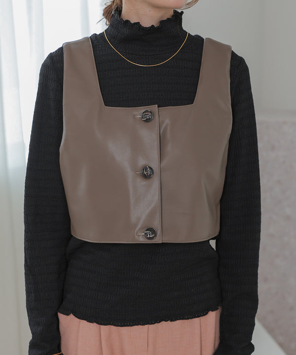 LEATHER-LIKE BUSTIER