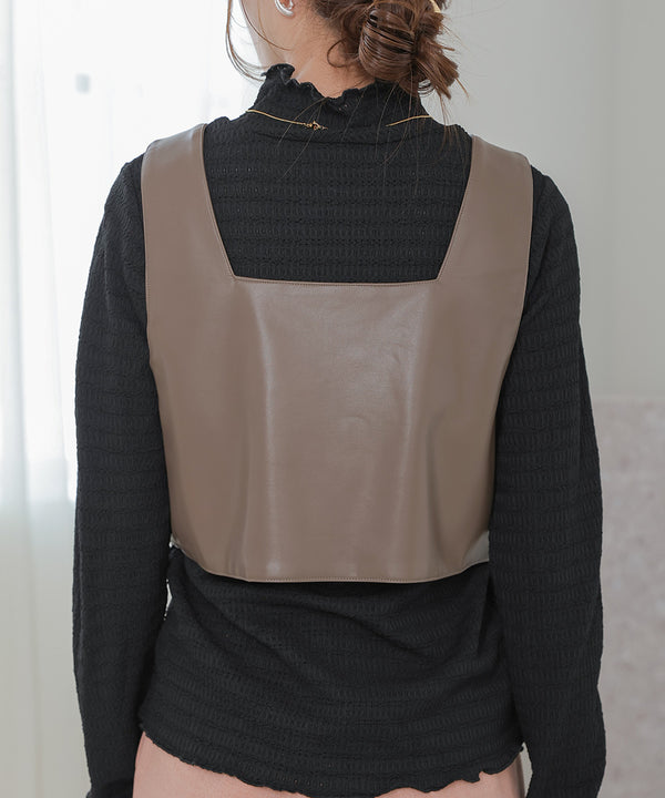 LEATHER-LIKE BUSTIER