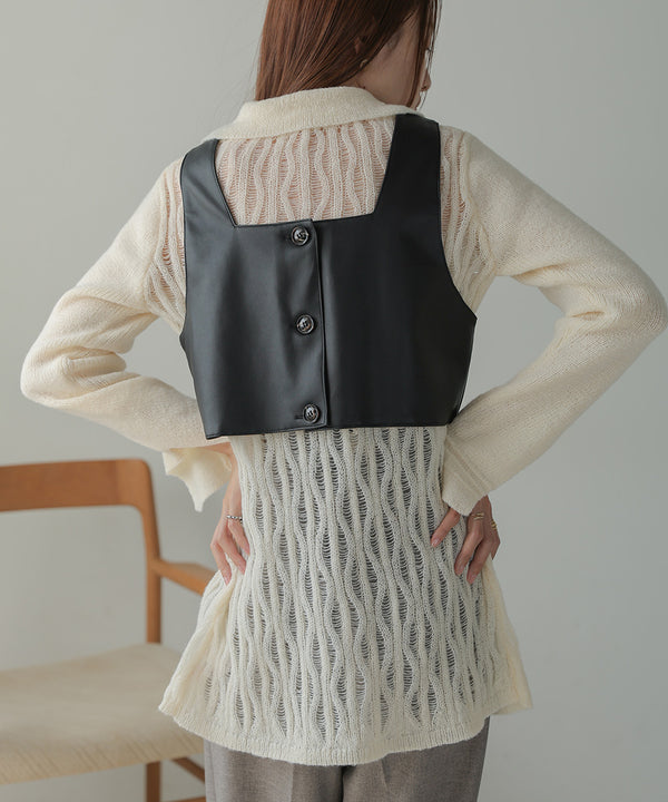 LEATHER-LIKE BUSTIER