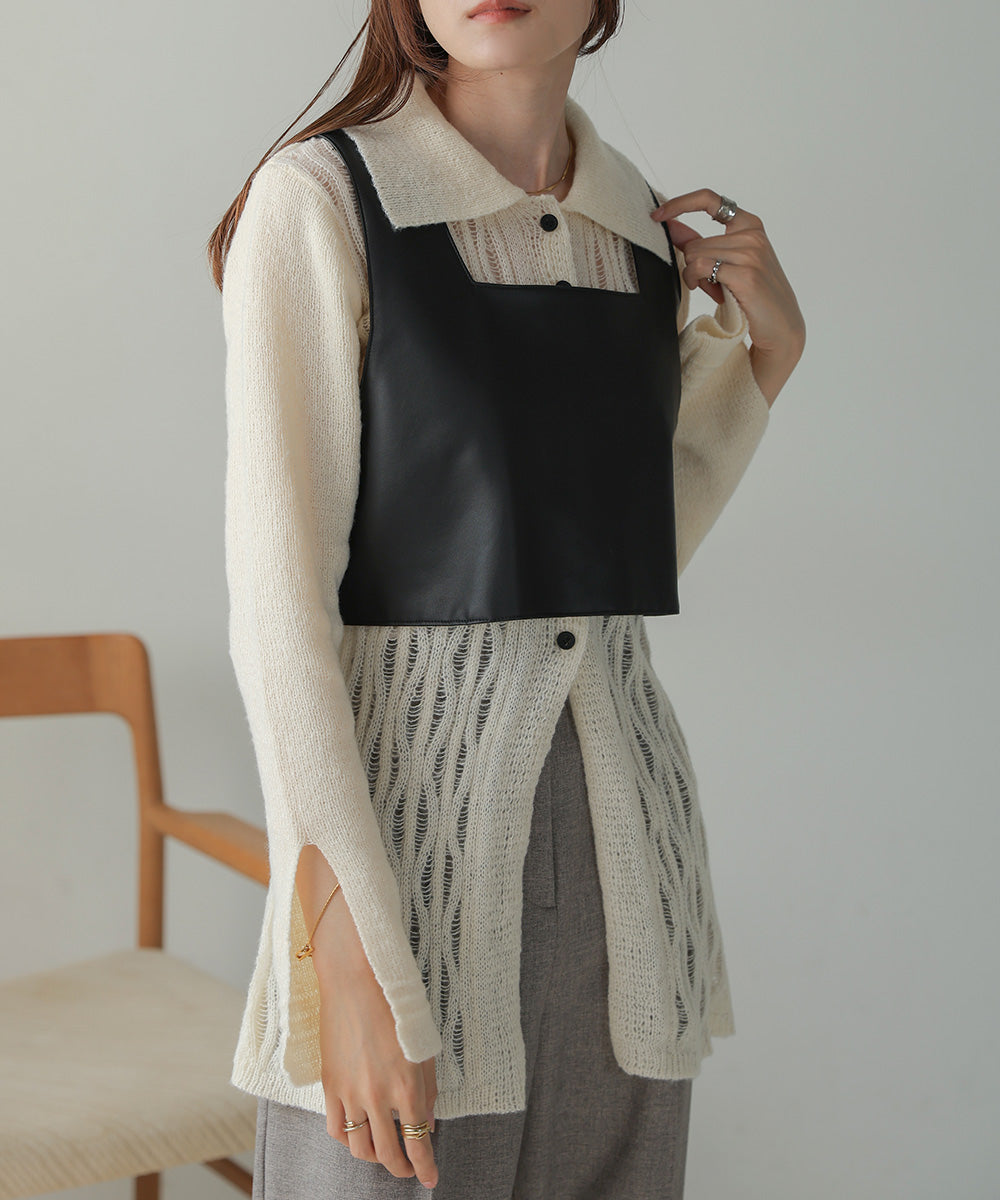 LEATHER-LIKE BUSTIER