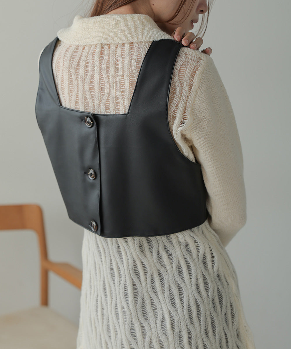 LEATHER-LIKE BUSTIER