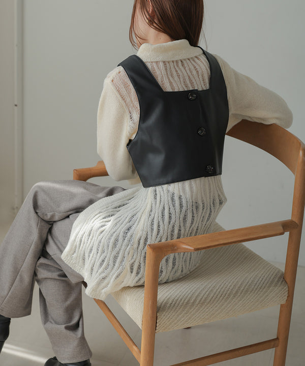 LEATHER-LIKE BUSTIER