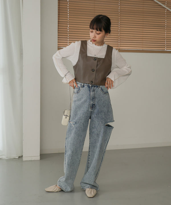 LEATHER-LIKE BUSTIER