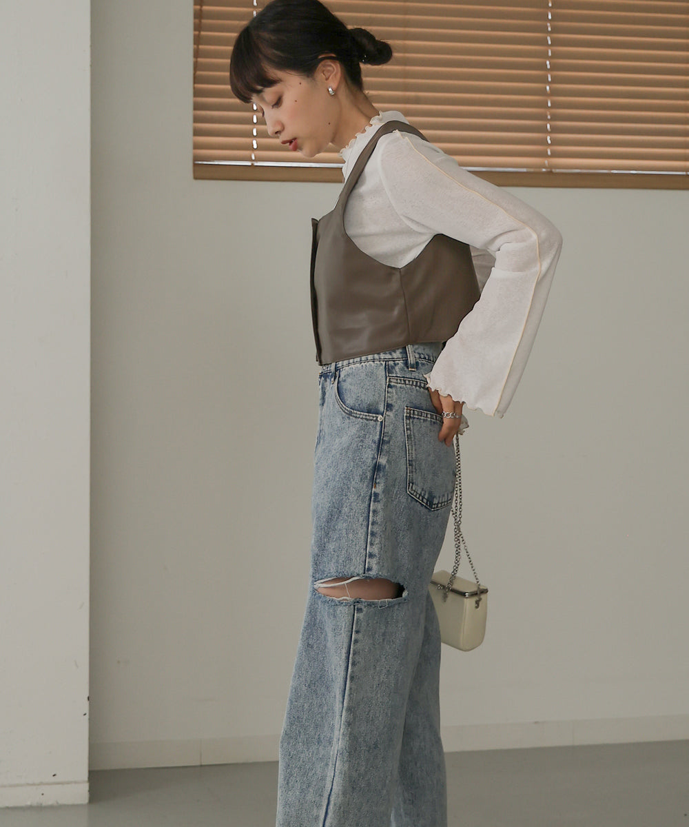 LEATHER-LIKE BUSTIER