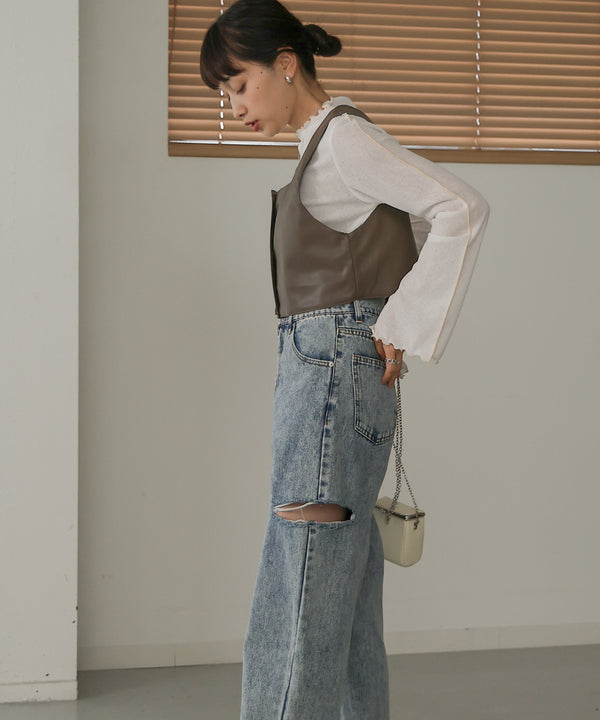 LEATHER-LIKE BUSTIER