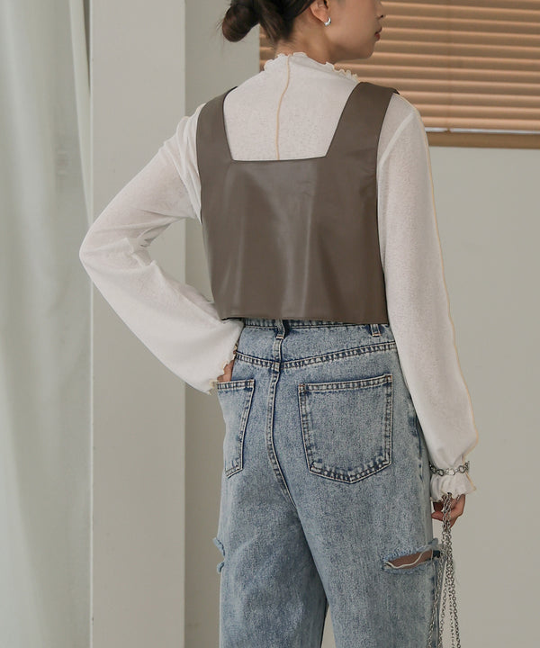 LEATHER-LIKE BUSTIER