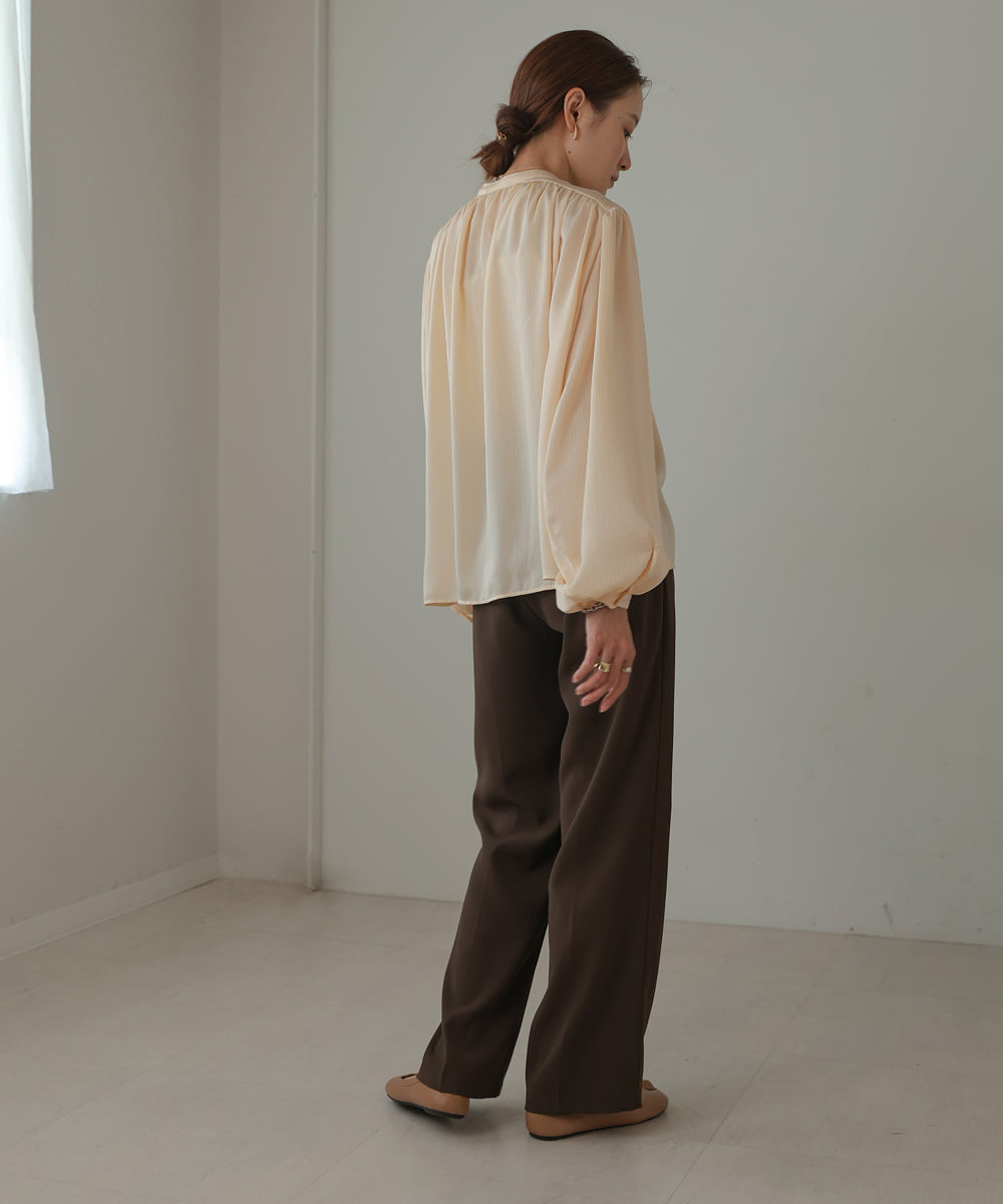 VOLUME SLEEVE GATHERED BLOUSE