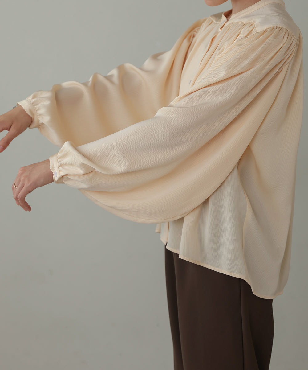 VOLUME SLEEVE GATHERED BLOUSE