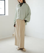 VOLUME SLEEVE GATHERED BLOUSE