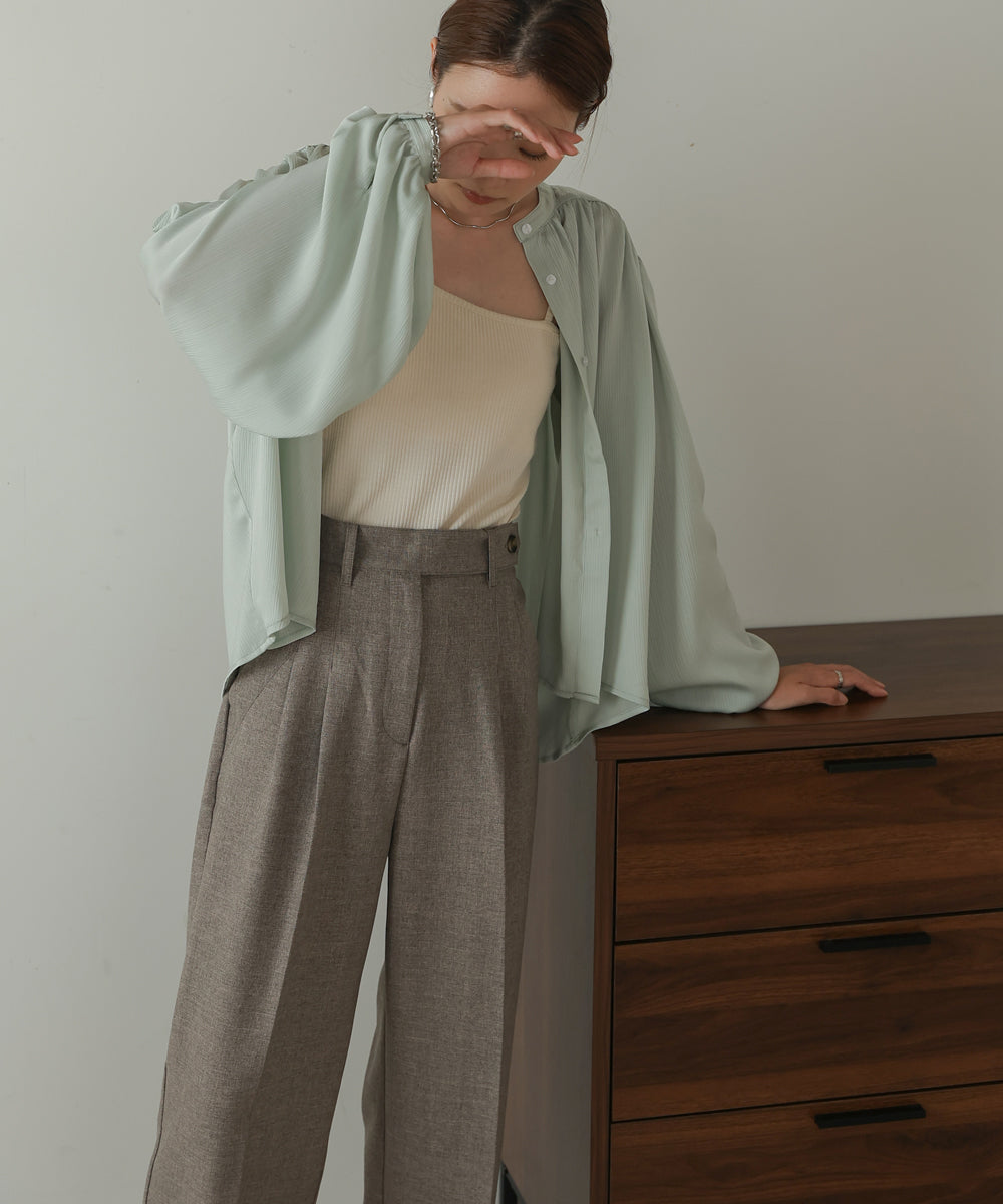 VOLUME SLEEVE GATHERED BLOUSE