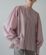 VOLUME SLEEVE PLEATED BLOUSE