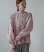 VOLUME SLEEVE PLEATED BLOUSE