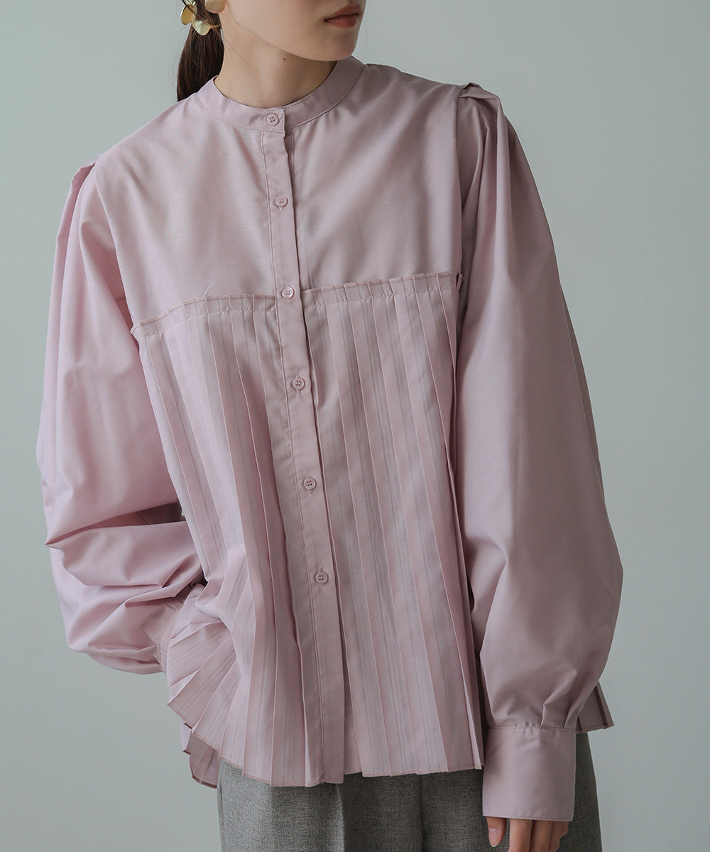 VOLUME SLEEVE PLEATED BLOUSE