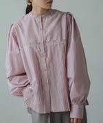 VOLUME SLEEVE PLEATED BLOUSE