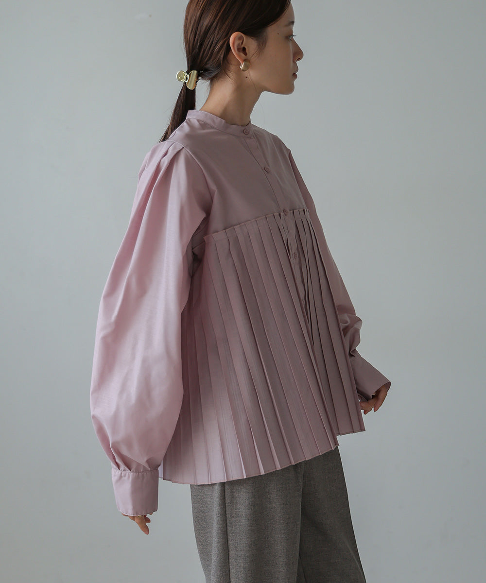 VOLUME SLEEVE PLEATED BLOUSE
