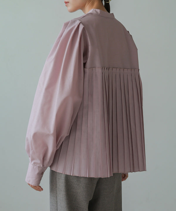 VOLUME SLEEVE PLEATED BLOUSE