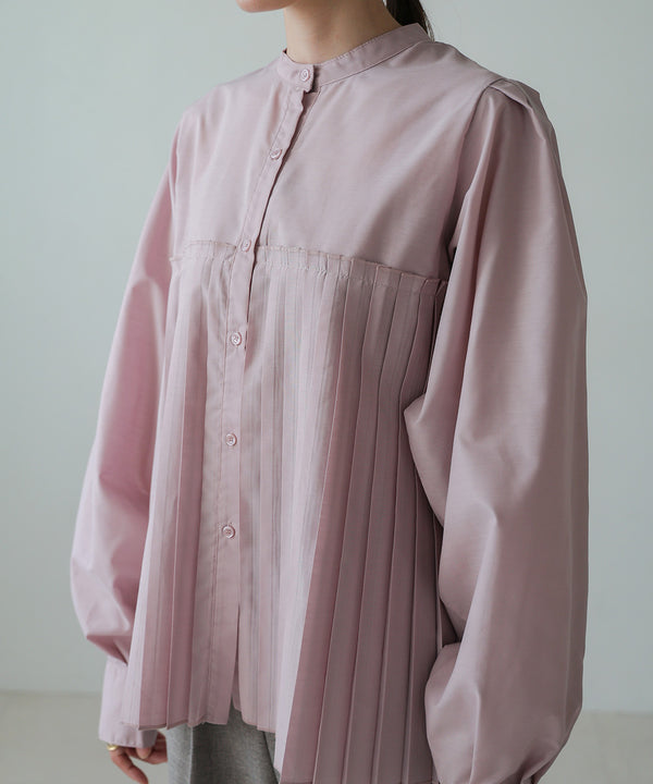 VOLUME SLEEVE PLEATED BLOUSE