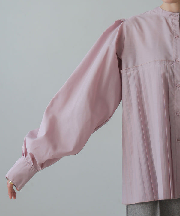 VOLUME SLEEVE PLEATED BLOUSE