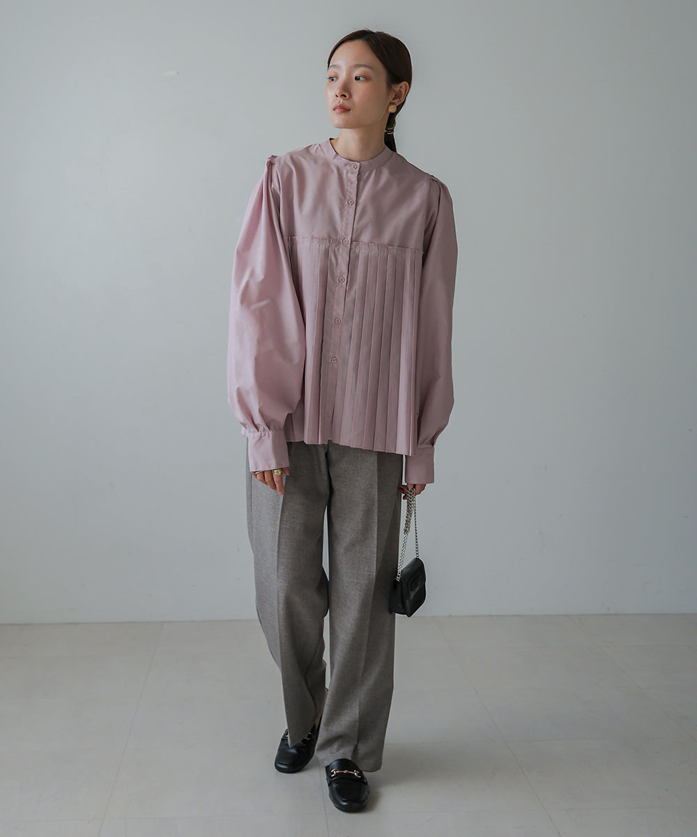 VOLUME SLEEVE PLEATED BLOUSE