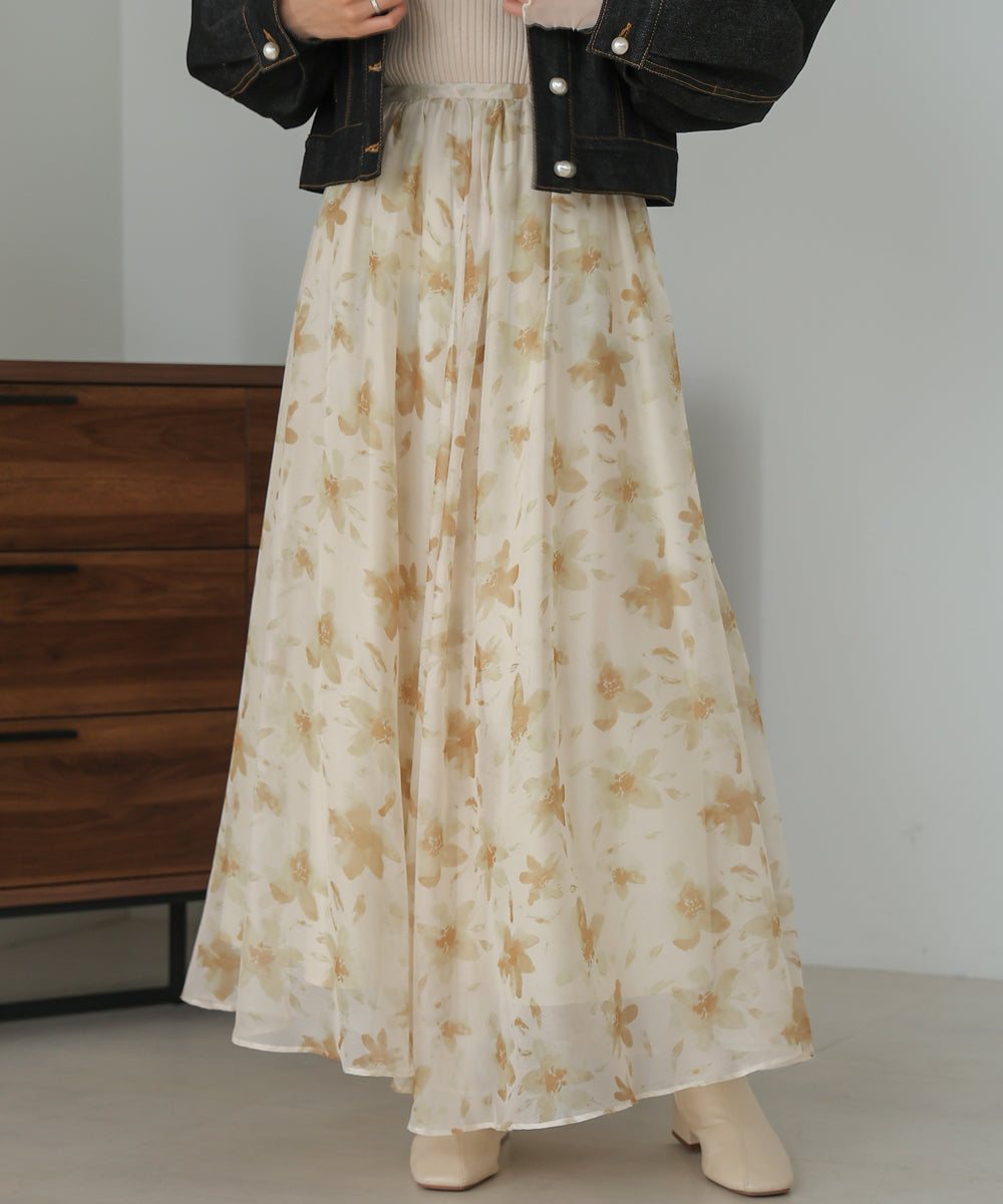 NUANCE FLOWER VOLUME SKIRT