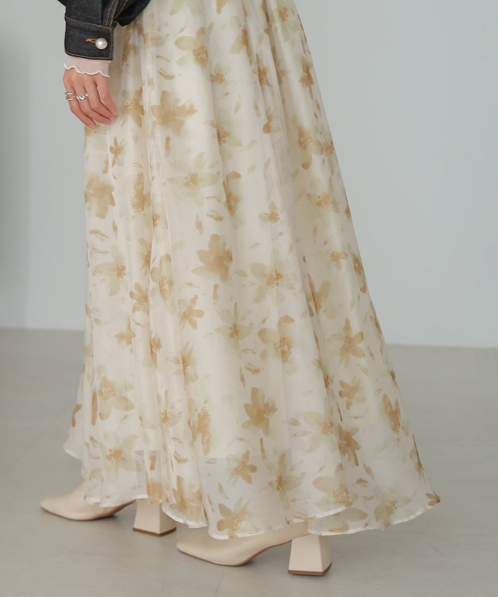 NUANCE FLOWER VOLUME SKIRT