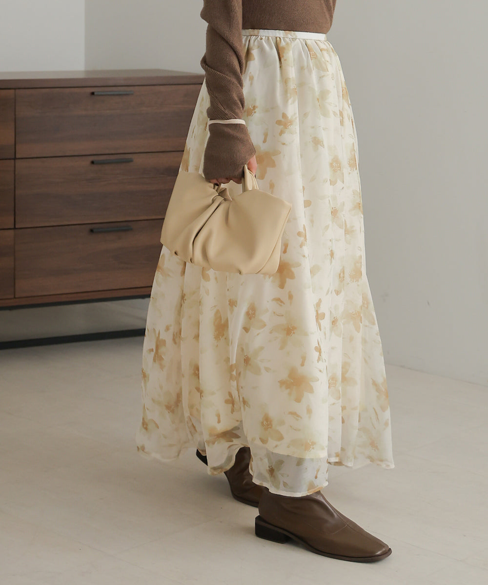 NUANCE FLOWER VOLUME SKIRT