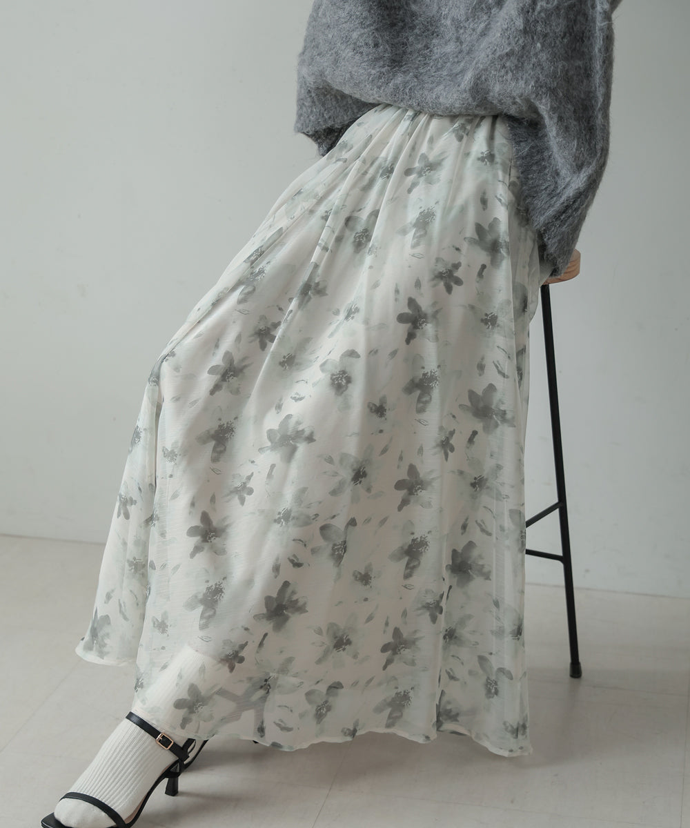 NUANCE FLOWER VOLUME SKIRT