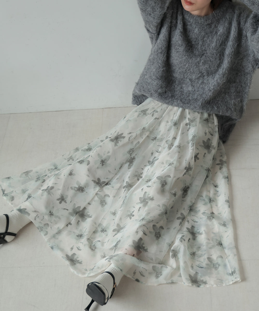 NUANCE FLOWER VOLUME SKIRT