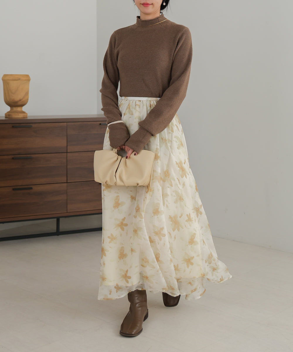 NUANCE FLOWER VOLUME SKIRT