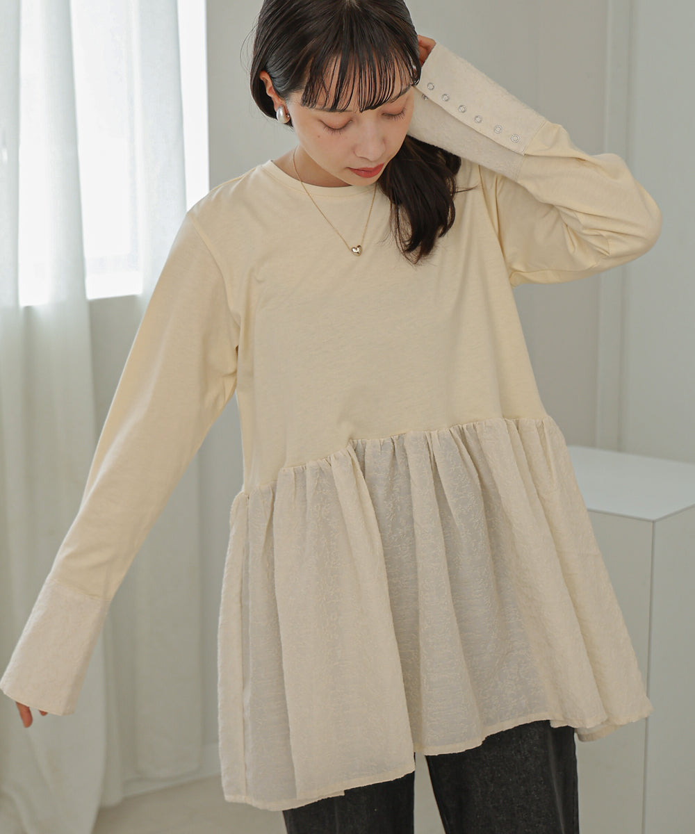 DOT BUTTON PEPLUM TOPS