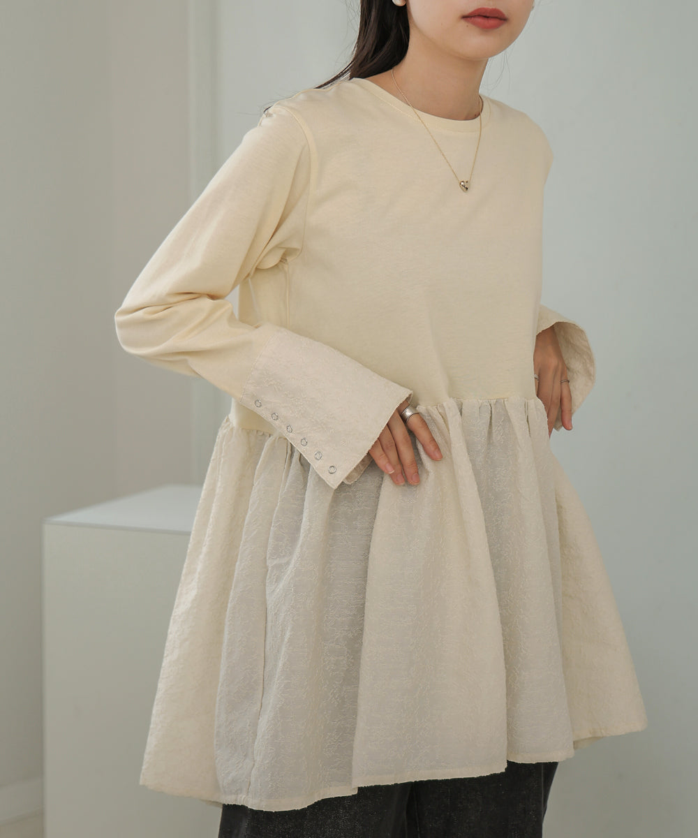 DOT BUTTON PEPLUM TOPS