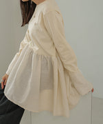DOT BUTTON PEPLUM TOPS
