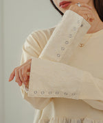 DOT BUTTON PEPLUM TOPS