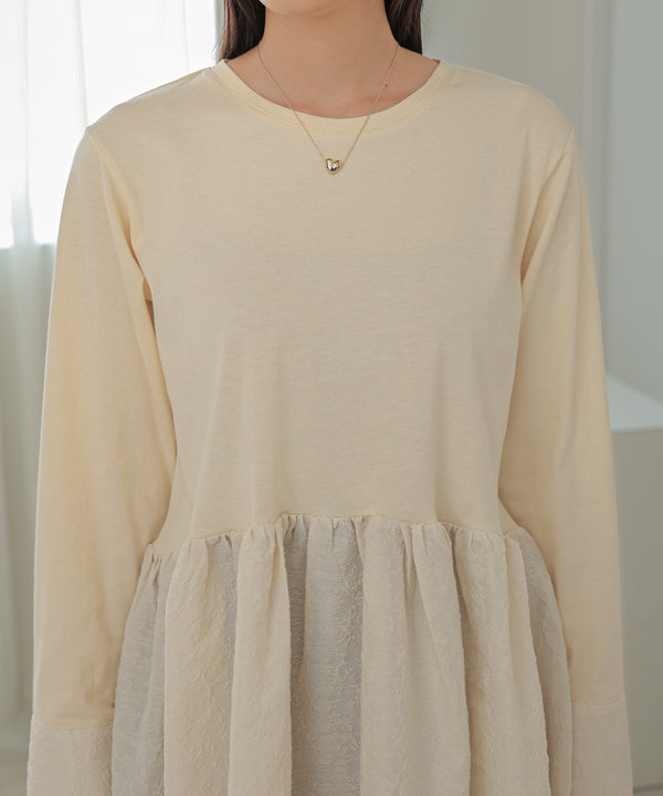 DOT BUTTON PEPLUM TOPS