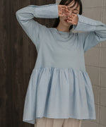 DOT BUTTON PEPLUM TOPS