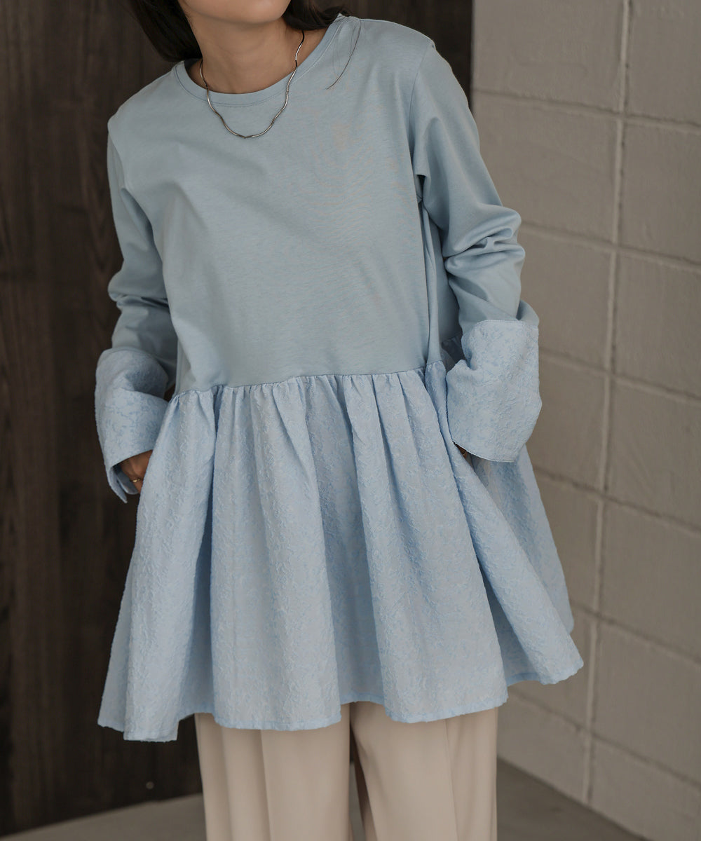 DOT BUTTON PEPLUM TOPS