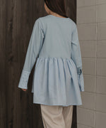 DOT BUTTON PEPLUM TOPS