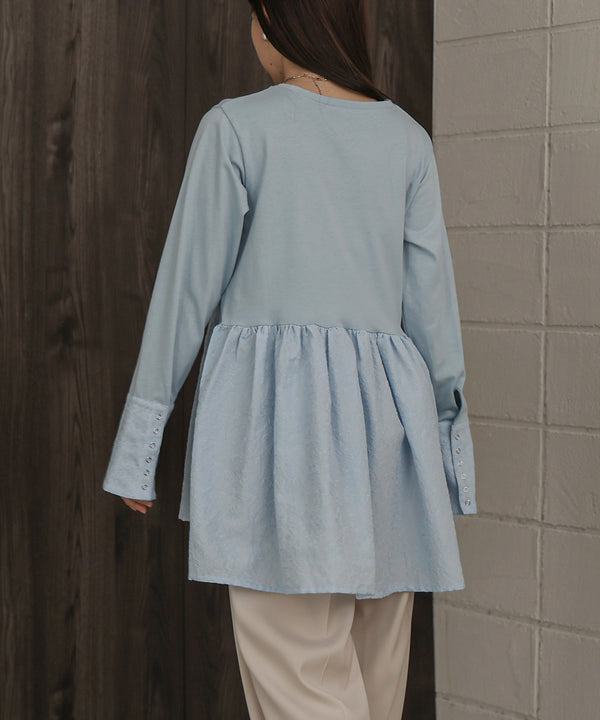 DOT BUTTON PEPLUM TOPS