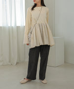 DOT BUTTON PEPLUM TOPS