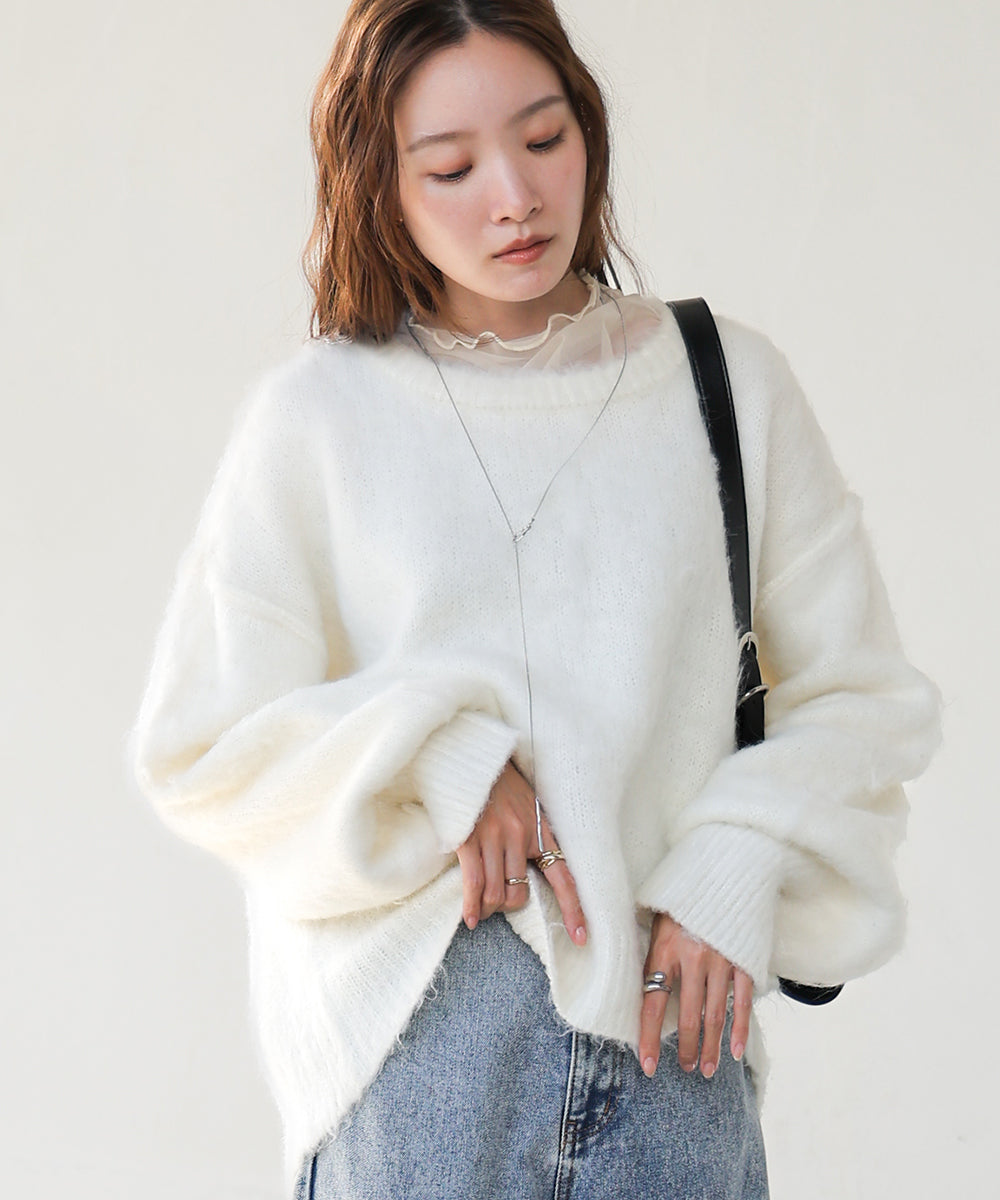 VOLUME SLEEVE MOHAYALIKE KNIT – Bab