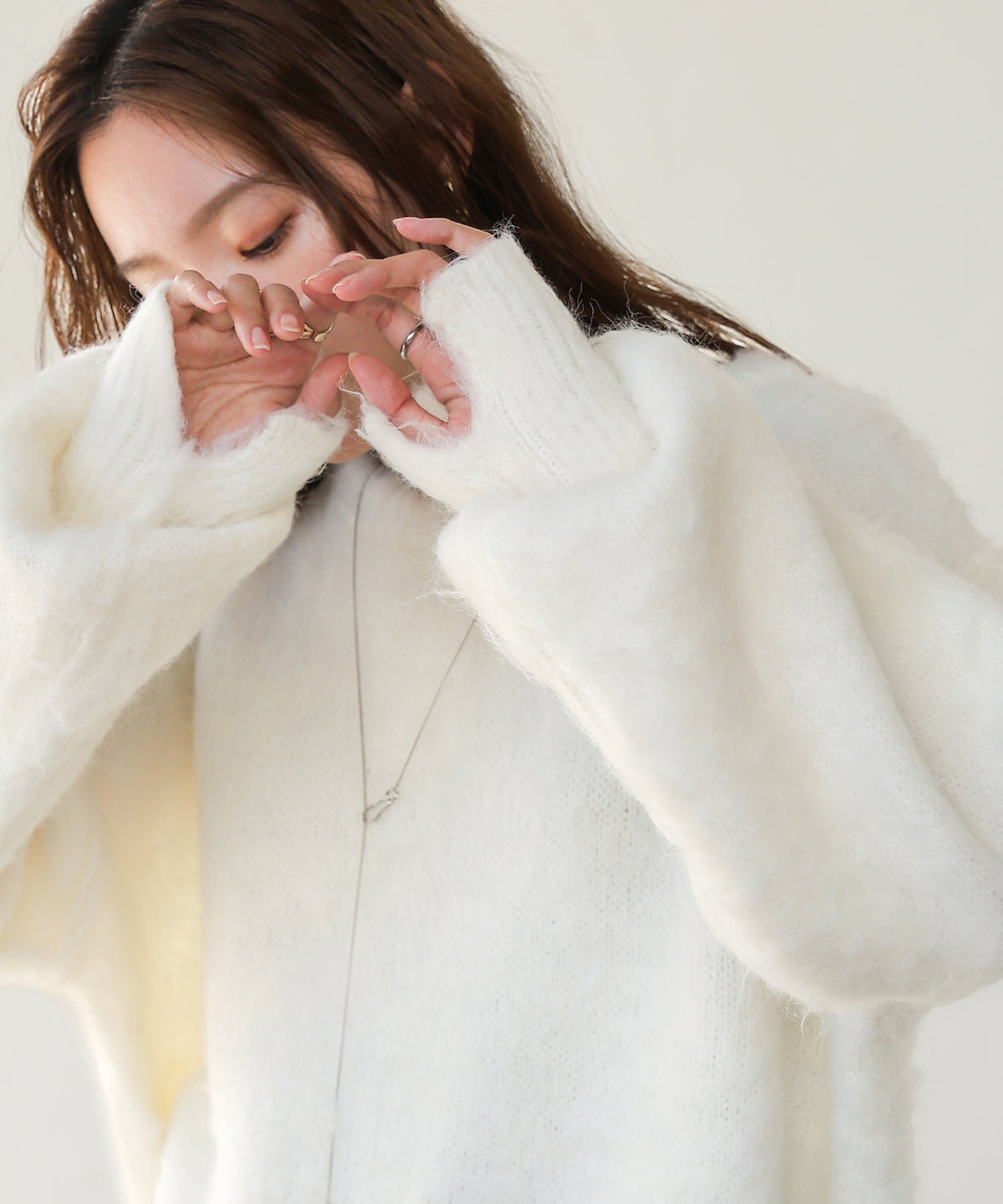 VOLUME SLEEVE MOHAYALIKE KNIT