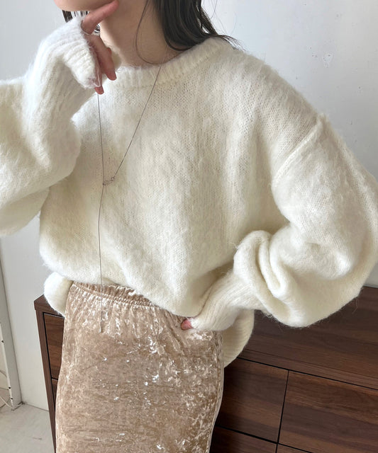 VOLUME SLEEVE MOHAYALIKE KNIT