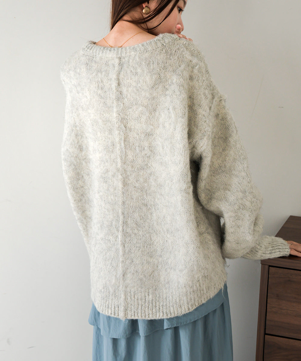 VOLUME SLEEVE MOHAYALIKE KNIT – Bab