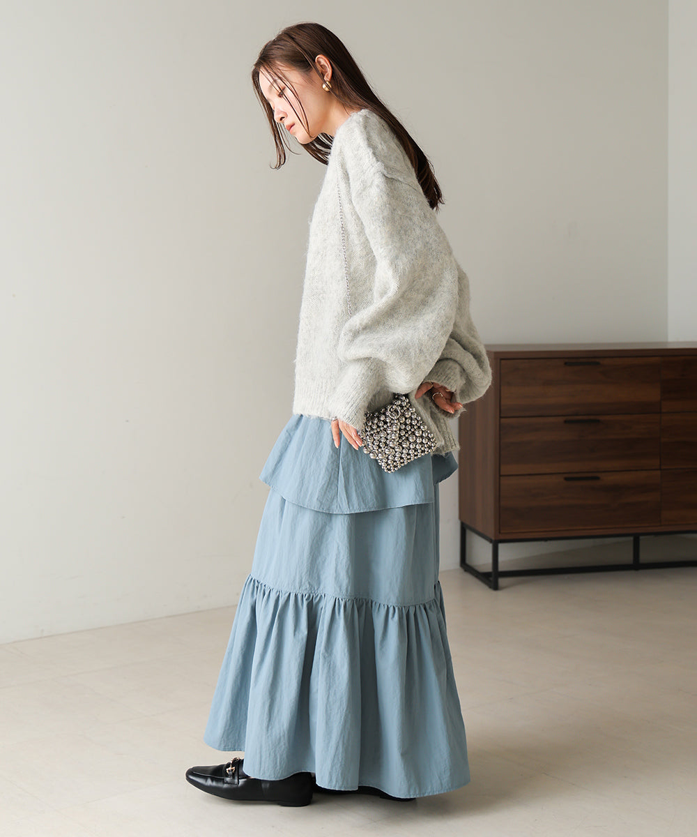 VOLUME SLEEVE MOHAYALIKE KNIT