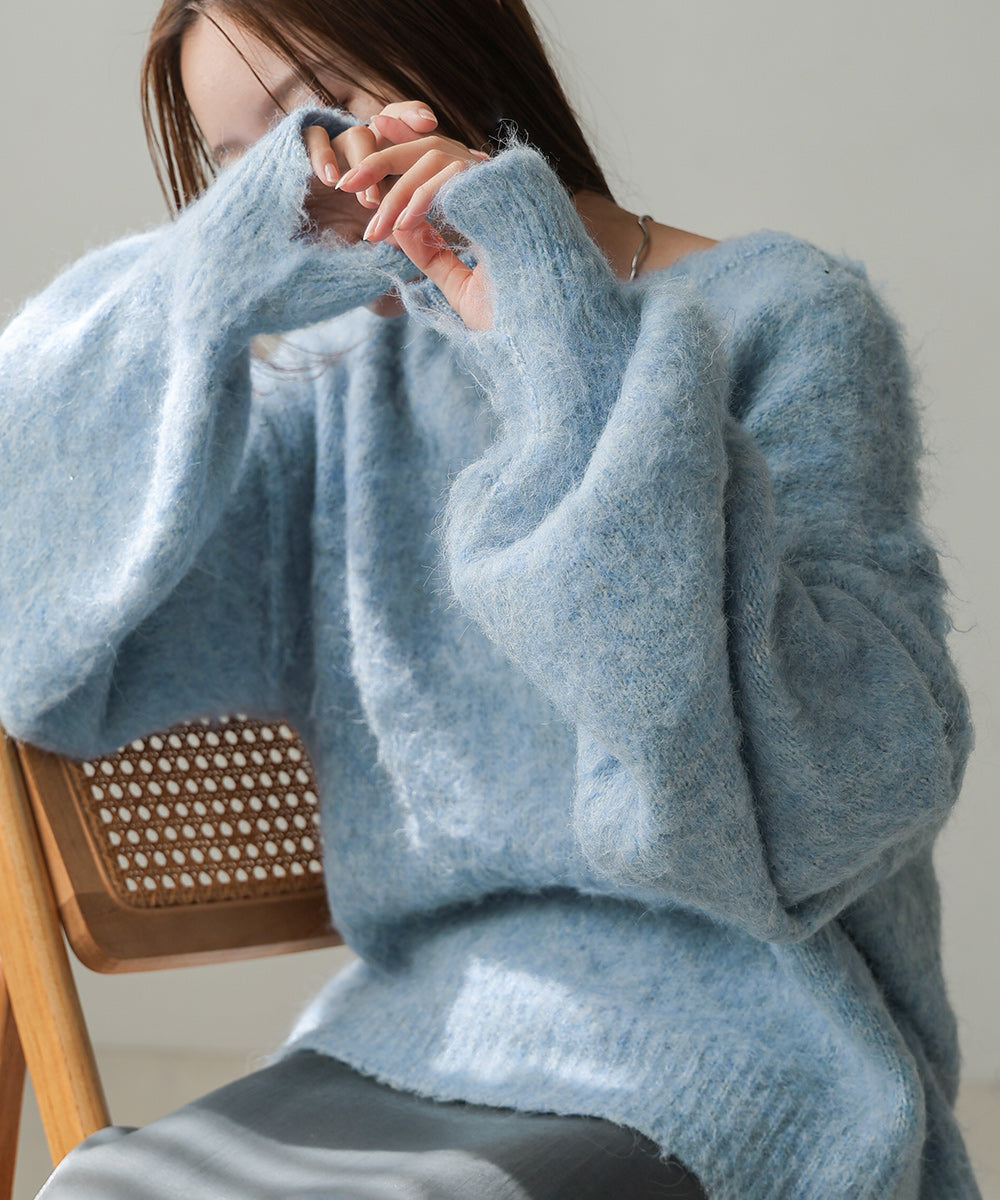 VOLUME SLEEVE MOHAYALIKE KNIT