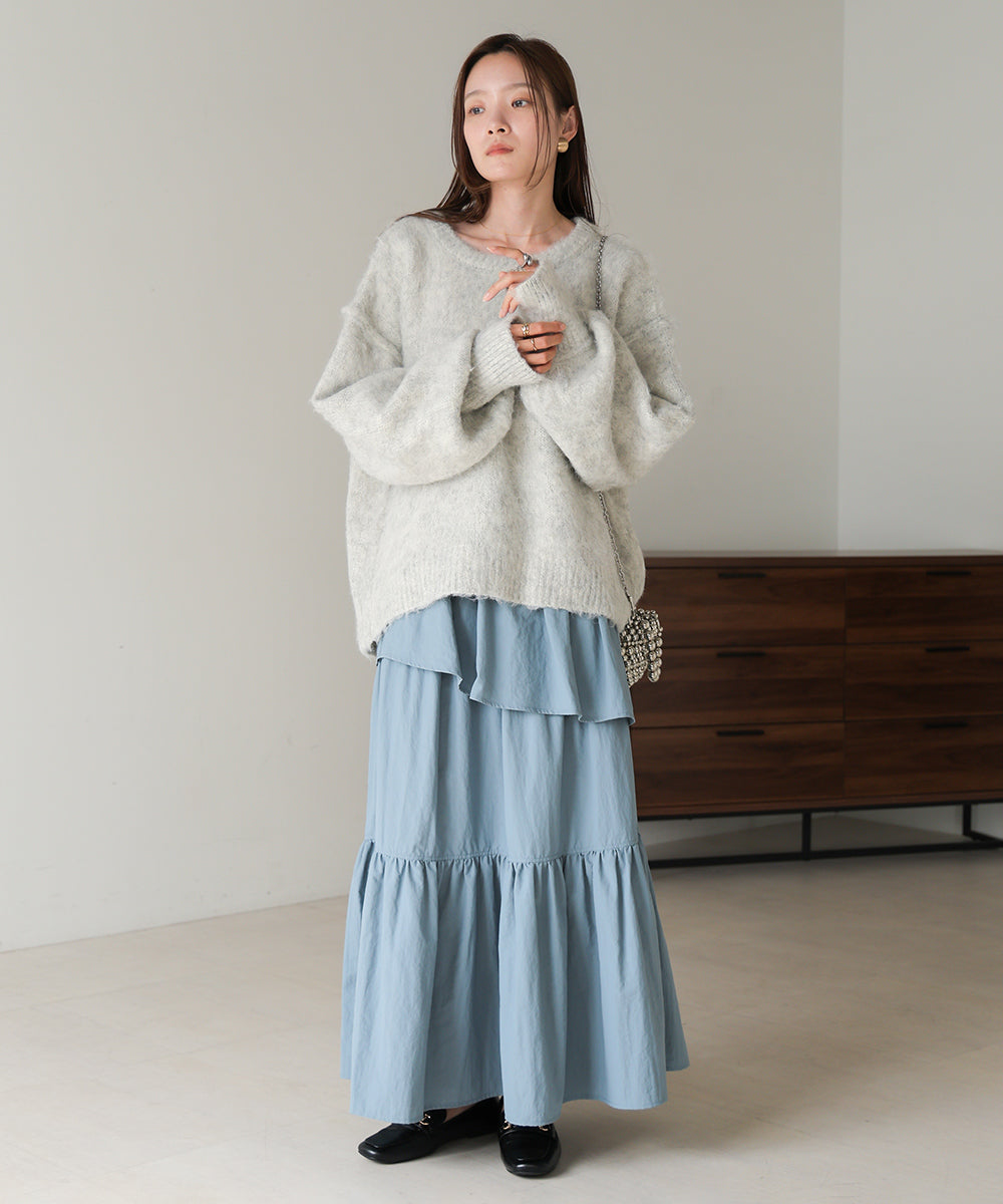 VOLUME SLEEVE MOHAYALIKE KNIT