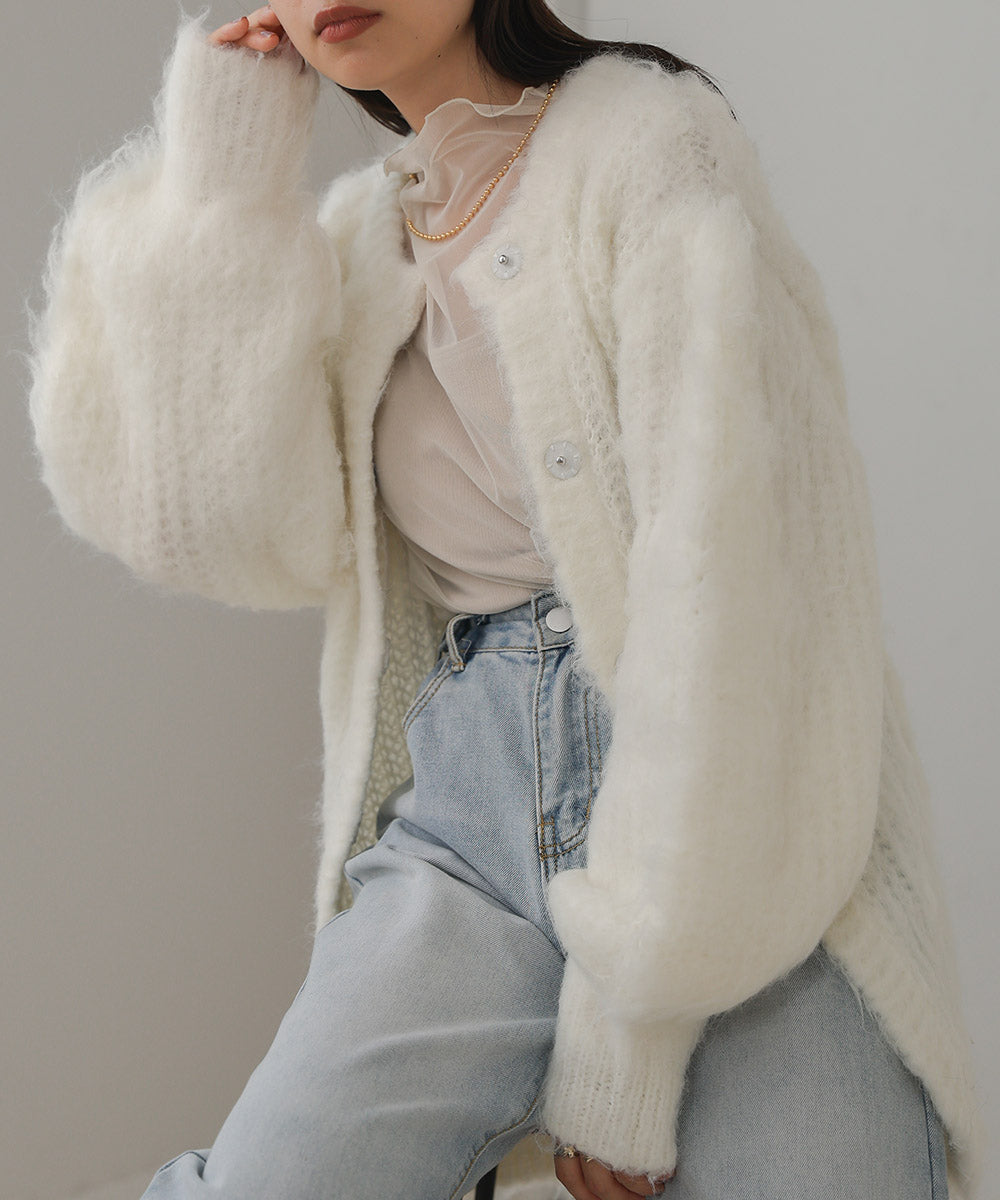 MOHAYALIKE SHAGGY KNIT CARDIGAN