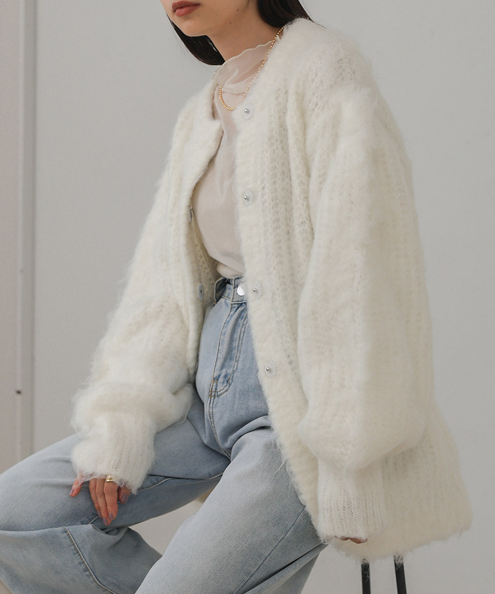 MOHAYALIKE SHAGGY KNIT CARDIGAN